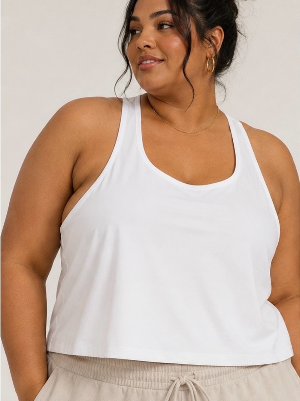 4XL Girlfriend Collective Paloma Racerback Creamywhite sportsBra 1002